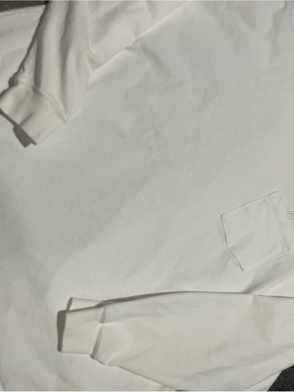 Nike Men's White Long-Sleeve Pocket Tee
